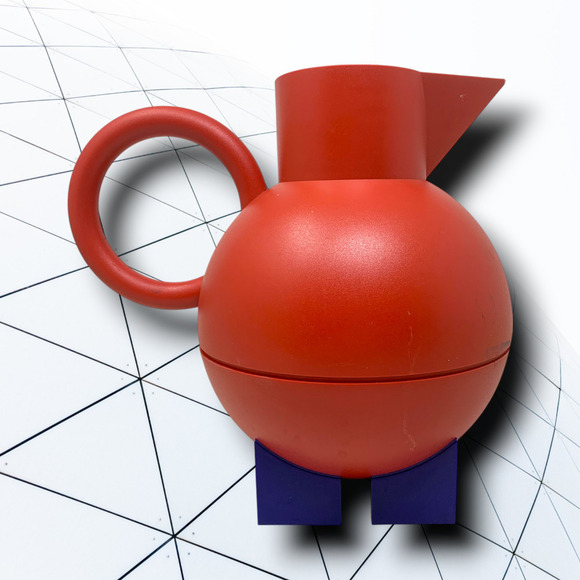 Vintage 1990's Alessi x Michael Graves Red & Blue Euclid Thermos Memphis Style - Picture 1 of 10